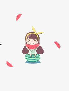 吃瓜少女画画图片,一幅图中的欢乐时光